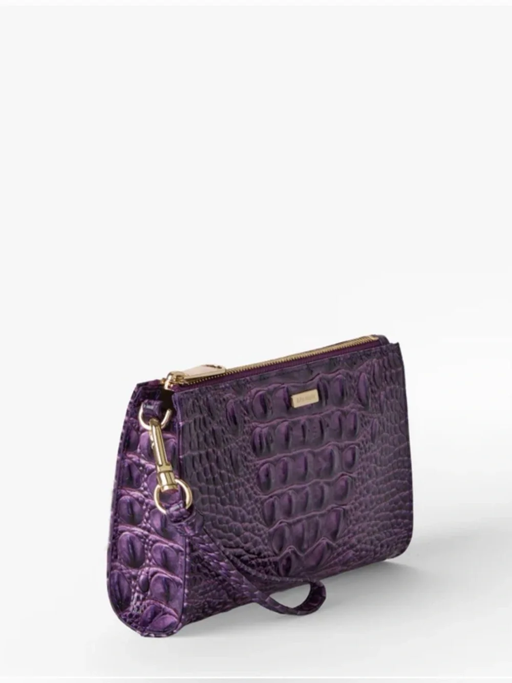NWT - Brahmin Daisy Wristlet in Heroic Purple w/dustbag & registration card - Picture 11 of 12